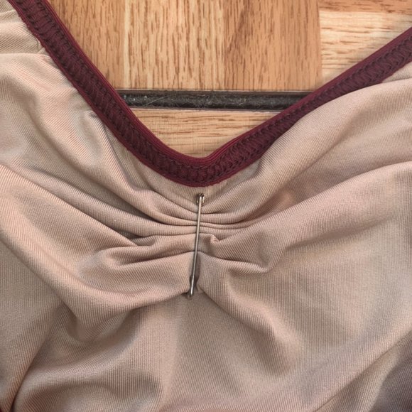 Motionwear Burgundy Princess Seam Camisole Adult Leotard - Picture 4 of 5